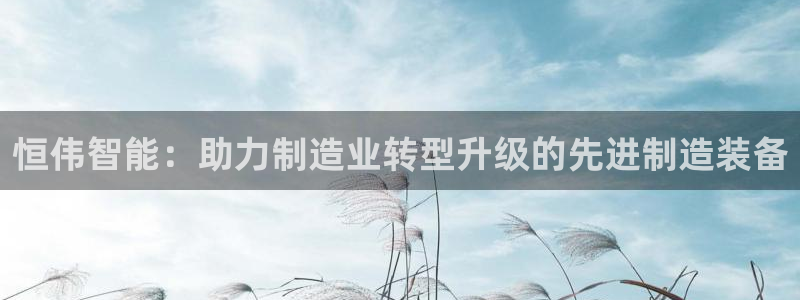 天辰娱乐平台:恒伟智能:助力制造业转型升级的先进制造装备